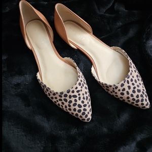 Worn Nine West Pointed Toe Cheetah Print Flats Size 6.5